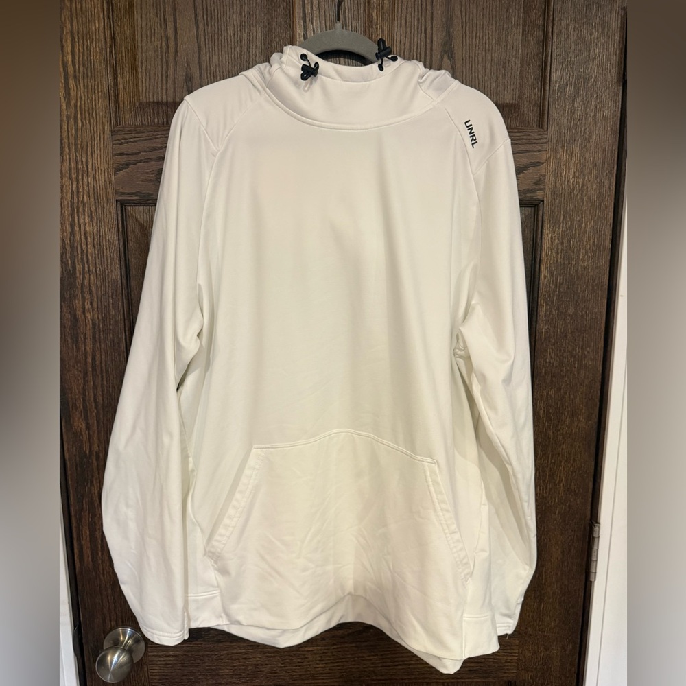 Unrl Men's White Fleece Lined Hoodie Size XXL Like New